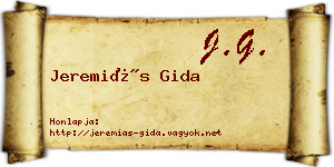 Jeremiás Gida névjegykártya